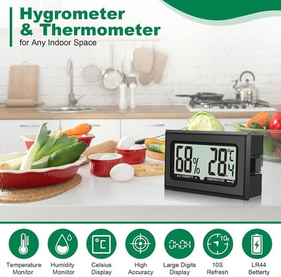 3-delt Mini Digital LCD Hygrometer & Indendørs Termometer Sæt med Batterier