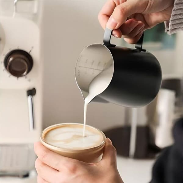 350 ml kaffemælkekande – rustfrit stål – sort
