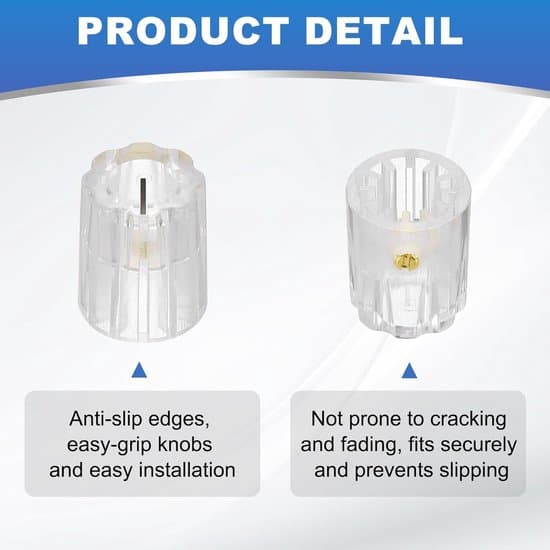 Volymkontrollratt - potentiometerlock - montering av musikutrustning - hållbar plast - 10-pack - transparent