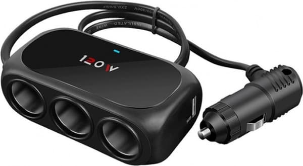 12v Adapter - USB Biloplader - Bilfordeler - Sort