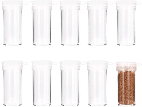 10-pack 6g Mini Plast Saltströare med Lock