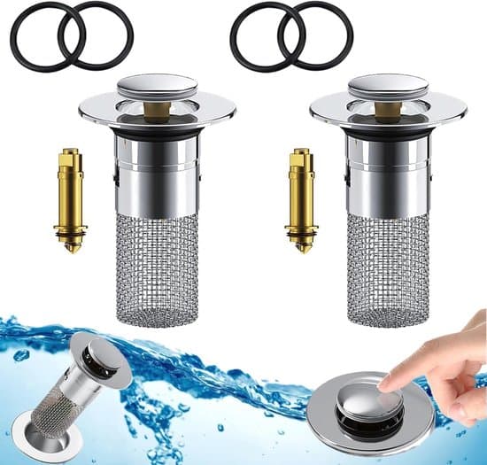 2-delt Universal Håndvaskprop med Hårfanger - Pop-up Afløbsprop 34-40 mm