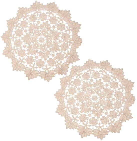 Blondebrikker - Runde - 35 cm - Beige - 2 Stk.