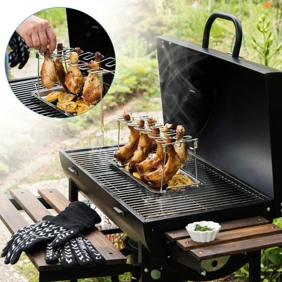 Kyllingevinge Grill BBQ - Kyllingelårholder i Rustfrit Stål - Tilbehør til 14 Kyllingestykker