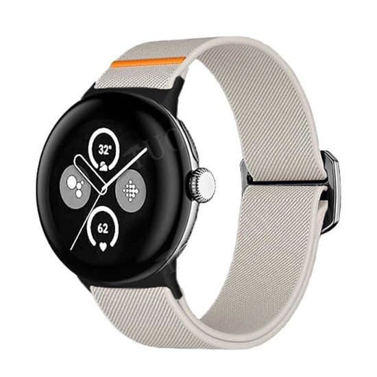Blødt, elastisk bånd til Google Pixel Watch 3/2/1, 41mm Sport Nylonbånd - Starlight