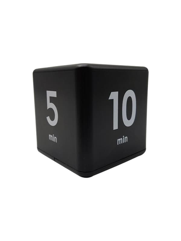 Sort Roterende Ur Timer, 1-3-5-10 Minutter, Forudindstillet LED Display, Justerbar Lydstyrke, Terning Timer til Arbejde, Studie, Køkken
