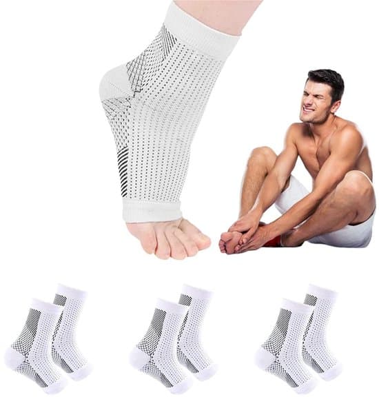 Nervesmerte strømper, 3-pak kompressionsstrømper mod svangsmerter, L/XL
