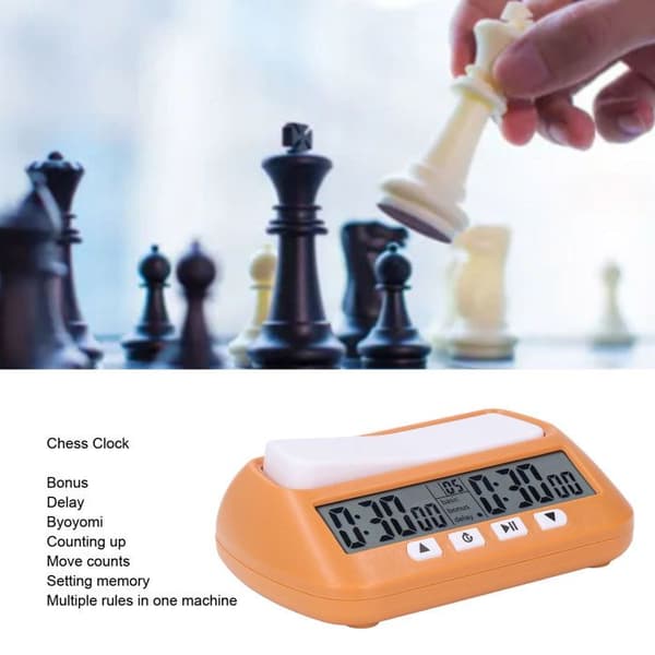 Digital skakur, skakur, digital timer, bærbar timer, professionel spiltimer, gul