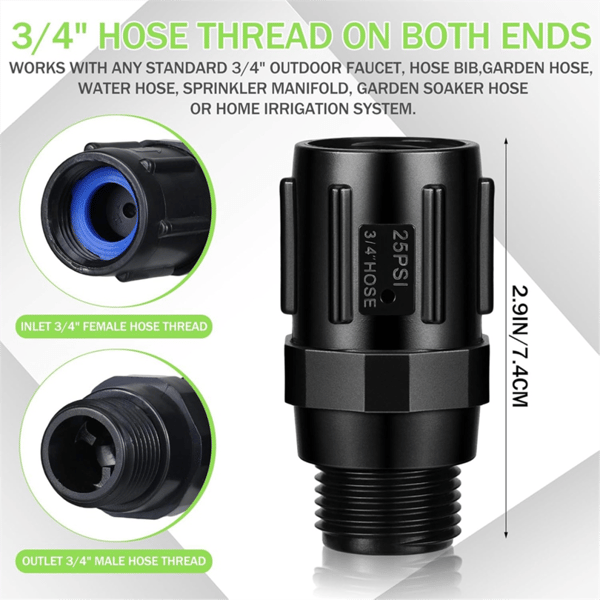 Tryckregulator för droppbevattning (3-pack) 25 PSI