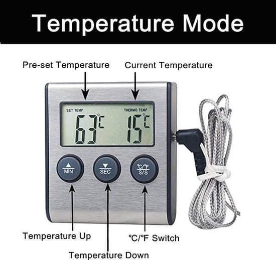 Digital kökstermometer - Kötttermometer - Termometer - Ugnstermometer - Kökstermometer - ABS-material - Silver