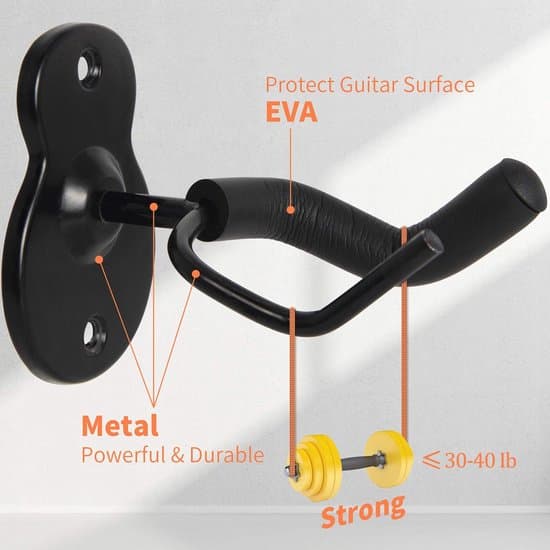 Gitarrväggfästen 3-pack - Snygga väggfästen för akustiska, elektriska och basgitarrer