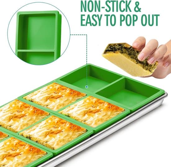 Silikonbakformsavdelare - Bakmattedelare - Silikonmatformar - 4-pack - Grön