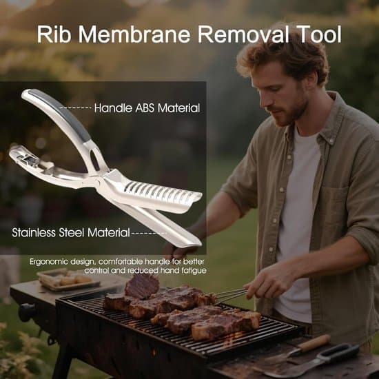 Ergonomisk ribbenshinde-fjerner i rustfrit stål, 1 stk.