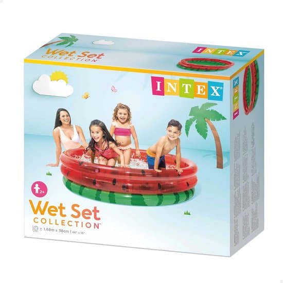 3-ringad vattenmelonpool - 168cm x 38cm för barn