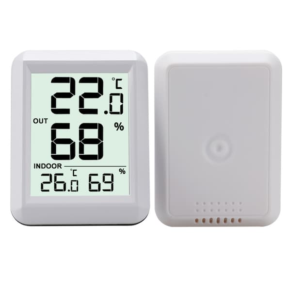 Digital inomhus-/utomhustermometer och hygrometer med trådlös sensor
