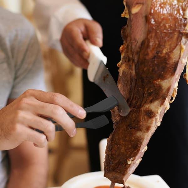 Multifunktionel køkkentang til grill, bagning og stegning - Sort