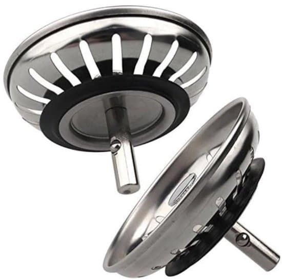 2-pack 80 mm diskbänkspropp i rostfritt stål