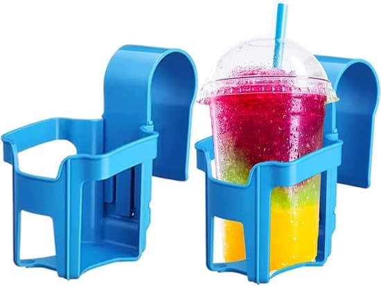 2-pack dryckeshållare i plast för poolkanten för markpooler - Blå