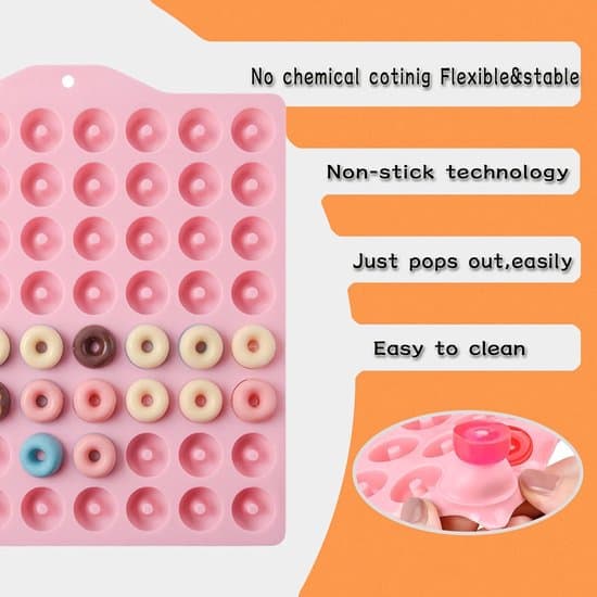 Silikone chokoladeforme, ultra-små mini runde donutforme, non-stick