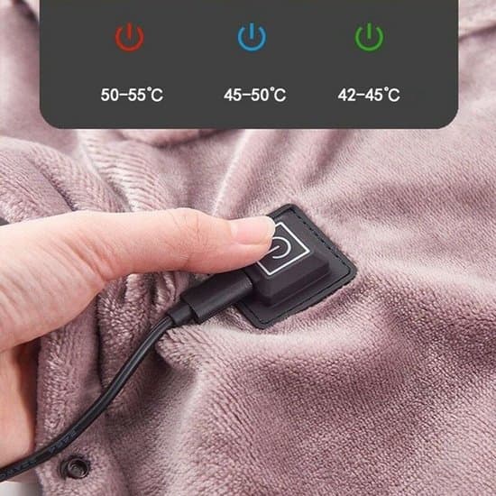 USB Elektrisk Varmetæppe - 140x80 cm - Flanel - Grå
