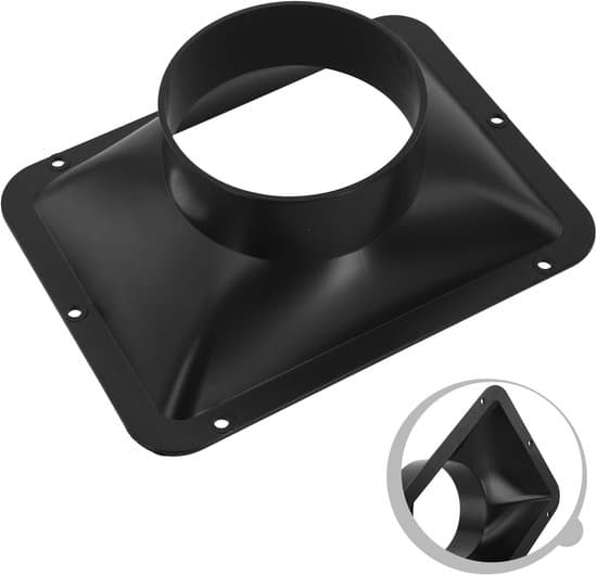 Vægmonteret flangeventilationsforbindelse, ABS-kanalventilatoradapter til emhætter, 100mm/150mm, sort.