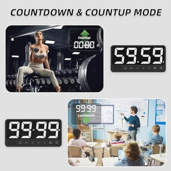 Digital køkkentimer med stort display og justerbar alarmvolumen