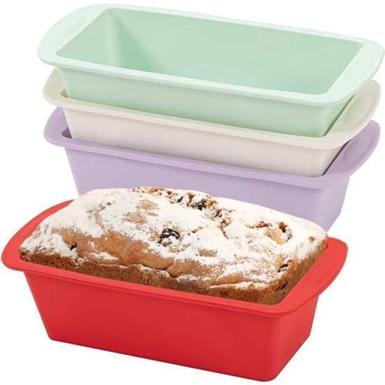 Firedelt kageformssæt - rektangulær non-stick kageform - toastform - 19x8x5,5 cm - tilbehør til airfryer