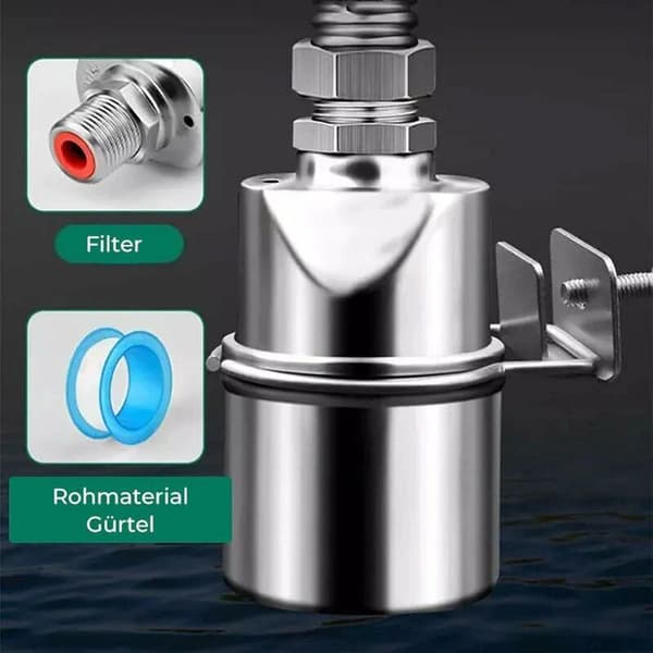 Automatisk flydeventil til niveaukontrol af swimmingpool (rustfrit stål)