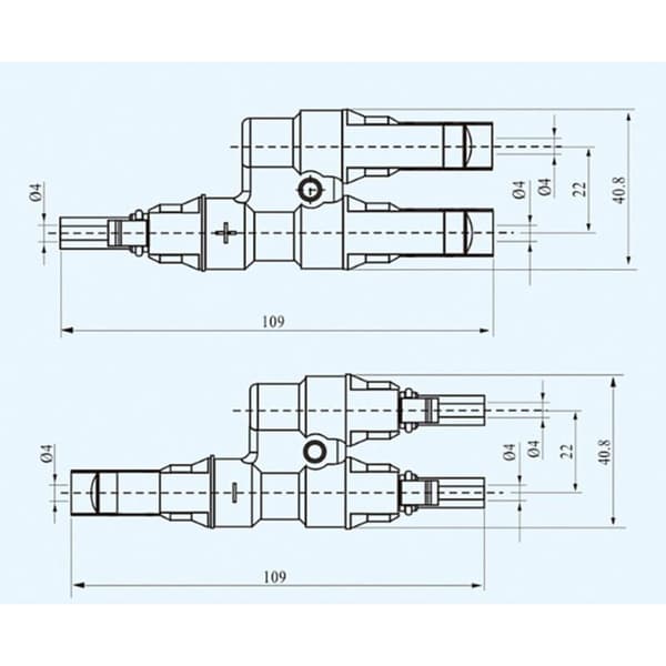 MC4 solpanel T/Y grenkontakt, kabelsplitter