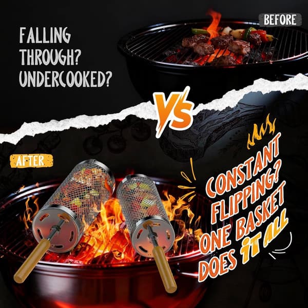 BBQ-korgset (1 stycke) - BBQ-tillbehör - BBQ-verktyg - 20 cm - Perfekt presentval
