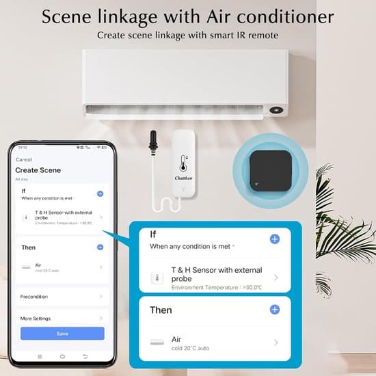 Wi-Fi-termometer, smart kylskåpstermometer, stöder APP-övervakning, stöder Fahrenheit/Celsius (℉/℃) dataexport, 1 styck.