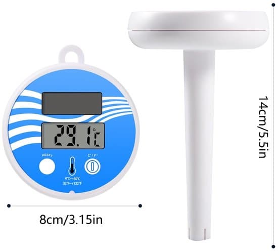 Flytande Pooltermometer - Digital Termometer - Solcellsdriven Termometer - med LCD-display - Lämplig för Inomhus- och Utomhuspooler och Spa