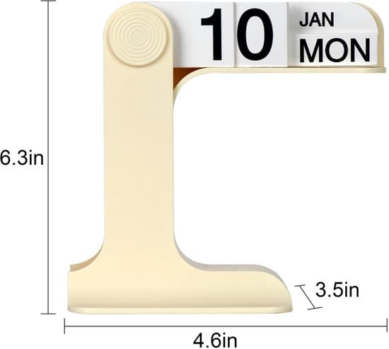 Bordskalender med vändbara sidor, beige