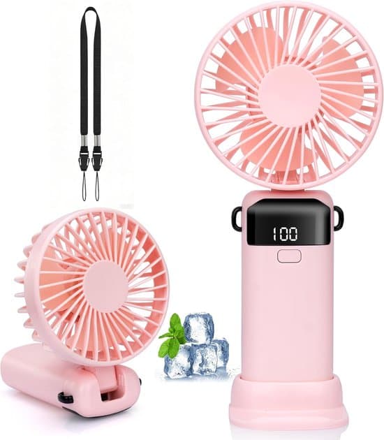 Bærbar ventilator, USB genopladelig bærbar ventilator