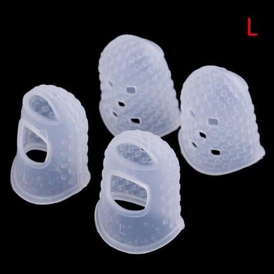 Gitarrfingerplektrum - Silikon - Transparent - 4-pack - Storlek L