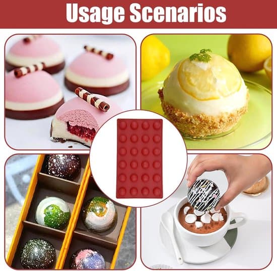 3 halvcirkelformede chokoladeforme, 24 rum i alt