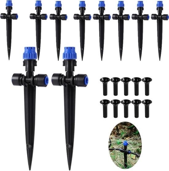 10-pack 360° justerbara droppbevattningssystem-spridare