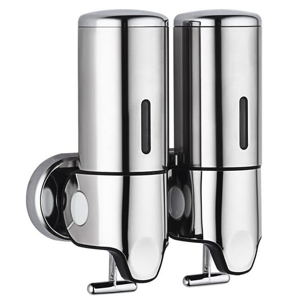 Sæbedispenser - Rustfrit stål - Velegnet til badeværelse - 1 enhed - 500 ml - Sølv