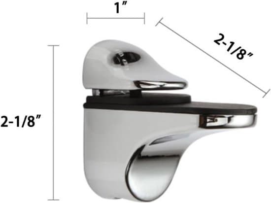 2-pack - Justerbara hyllkonsoler för trä/glas väggmontering – Polerad krom