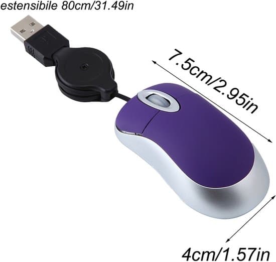 Mini optisk USB-mus med rullehjul til pc og bærbar computer (lilla)