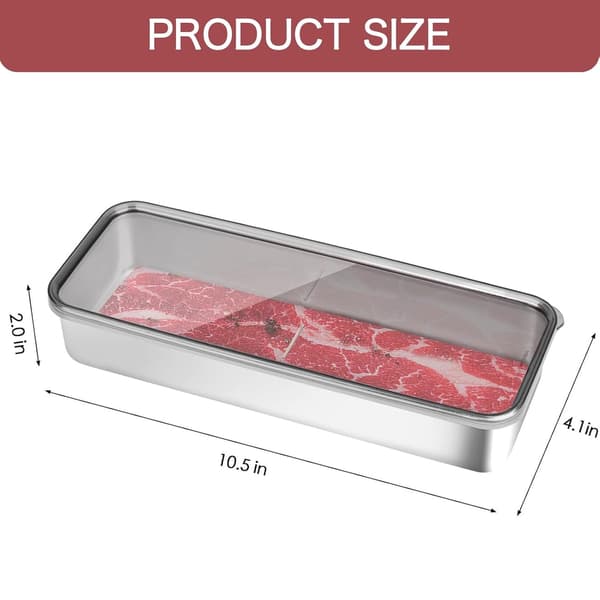 2-pak lufttæt madbeholder i rustfrit stål til bacon og ost