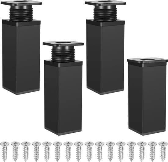 4-pak 10 cm justerbare sorte aluminiums sofa-/bordben