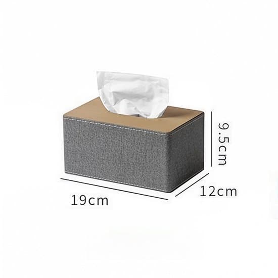 1-pack Tissuelåda - Konstläder - Rektangulär - 19x12x9.5 cm - Beige