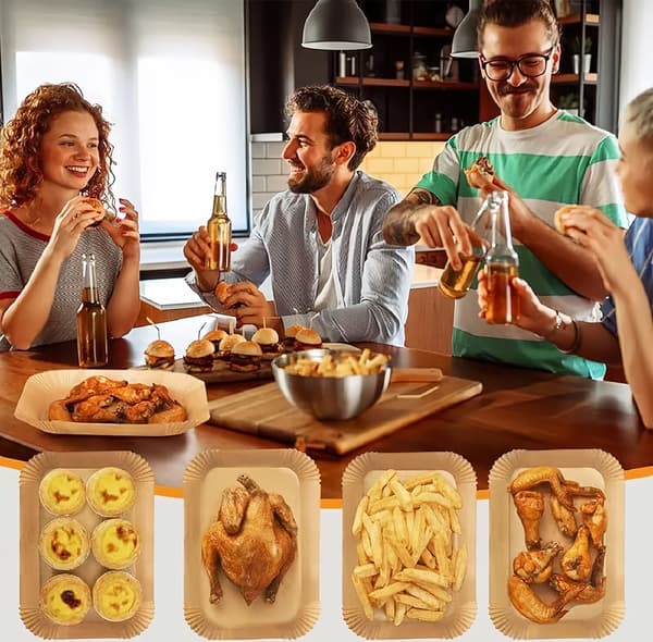 100-pack engångspappersfoder för airfryer, värmebeständiga bakplåtspapper för Ninja Dual-Zone