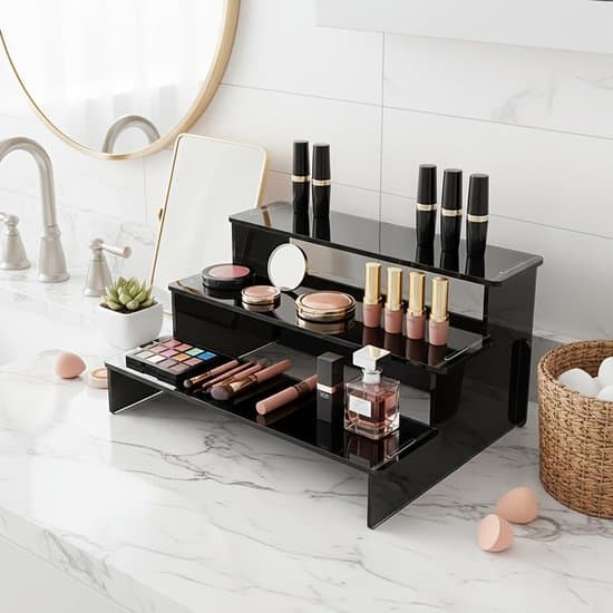 Multifunktionel Parfume Organizer - Sort - 30 x 21 x 15 cm