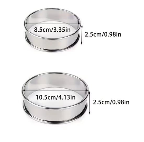 12-dele 10,5x2,5 cm Mousse Kage Ring Sæt i Rustfrit Stål