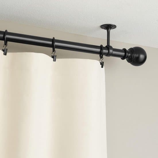 Topkroge til gardinstænger op til 2,9 cm i diameter, 2-pak, sort.