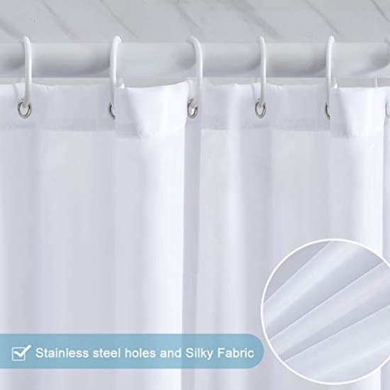 Smal Textilduschdraperi 90x180 cm - Vattenavvisande & Mögelresistent - Polyester - Med 6 Ringar - Akvamarin