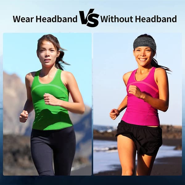 Trefärgat stretchigt sporthuvudband i polyester, unisex.