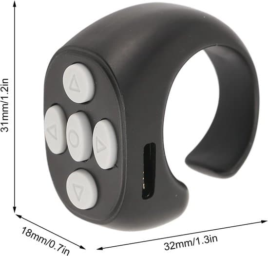 Trådlös Bluetooth-fjärrkontrollring för scrollning och kamerakontroll | iOS & Android